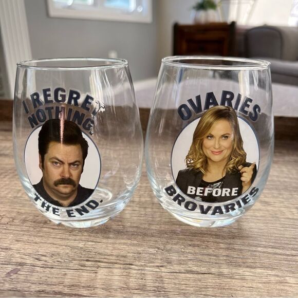 Parks and Recreation NBC Stemless Wine Glass Gift Set - Picture 5 of 8